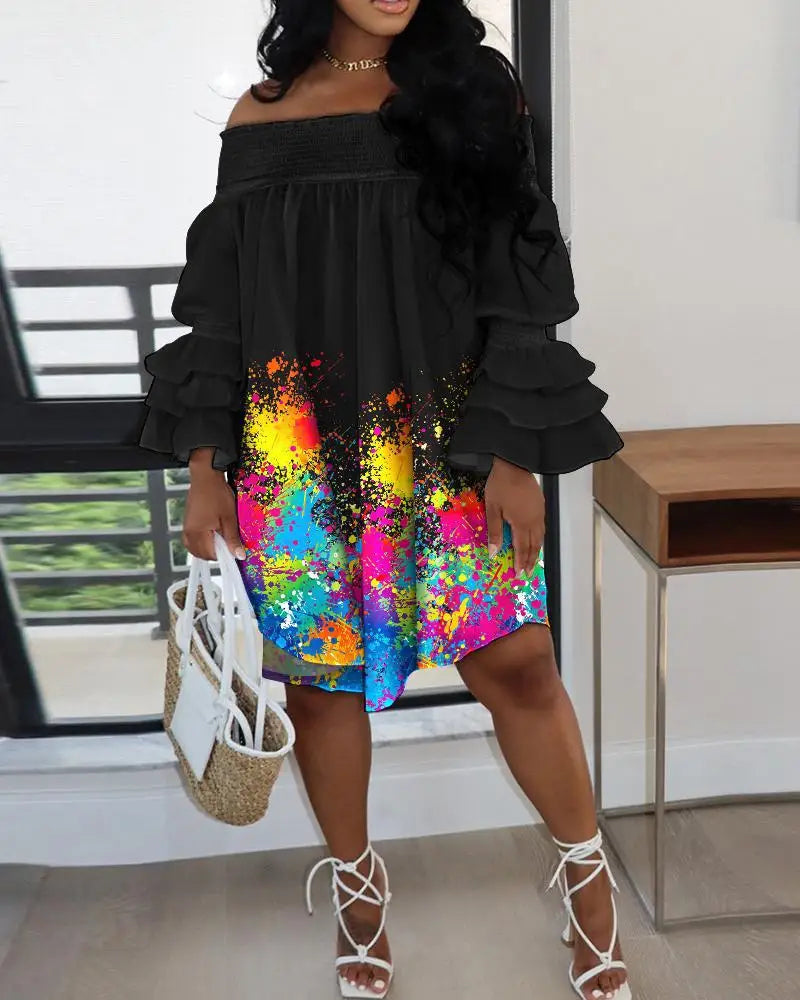 CM.YAYA Chic Women Cascading Ruffles Petal - Lena & Miles Exquisite Boutique LLC.