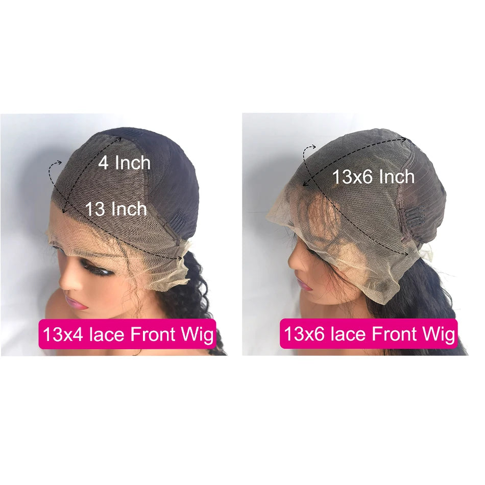 13x6 13x4 Body Wave Human Hair Front Wig 40 Inch HD Transparent Lace Frontal Wigs 200 Density Pre Plucked Lace Wigs For Women