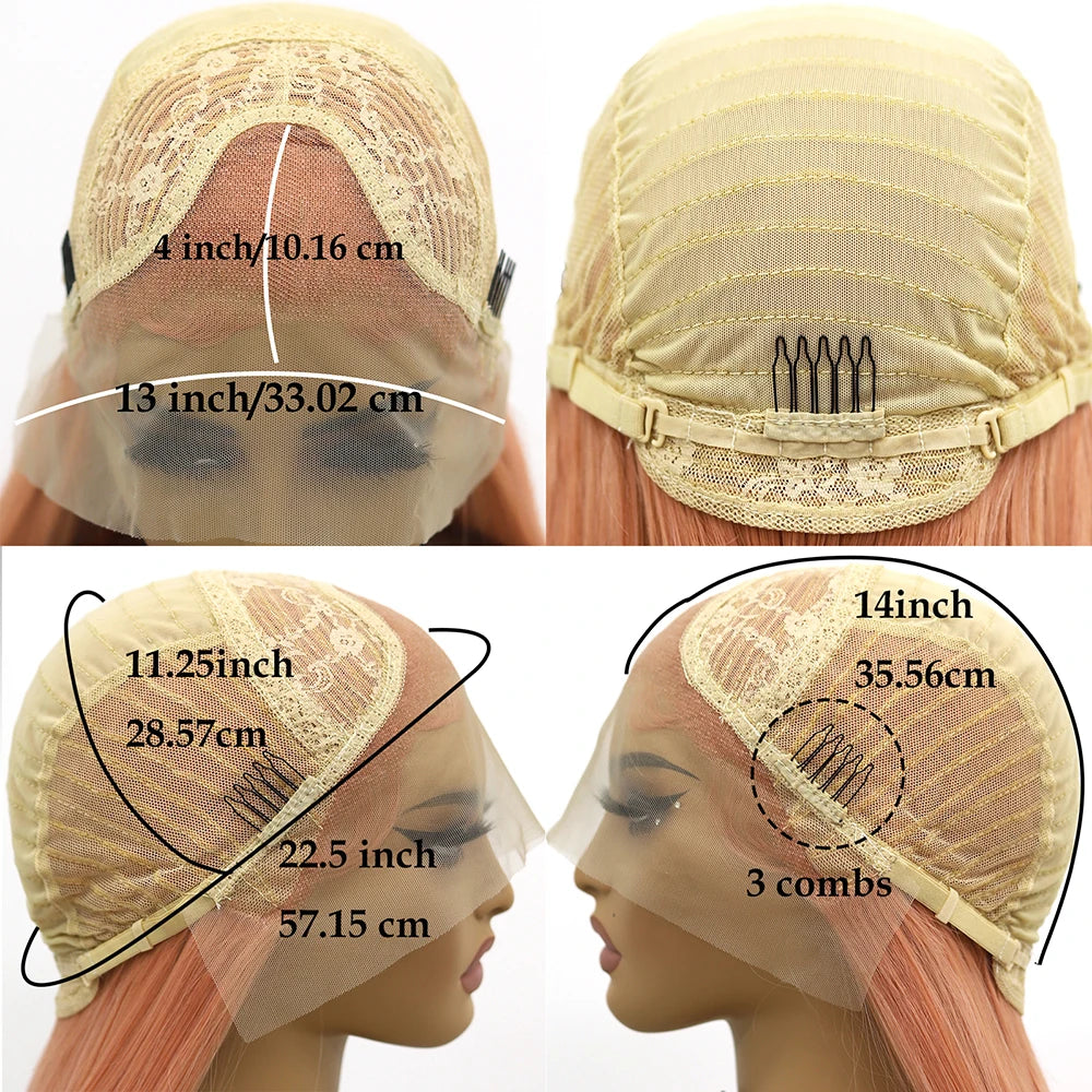 13x4 Platinum Blonde Lace Front Wig Platinum White Long Straight for Women Wig Synthetic Fiber Glueless Heat Resistent Hair Wigs