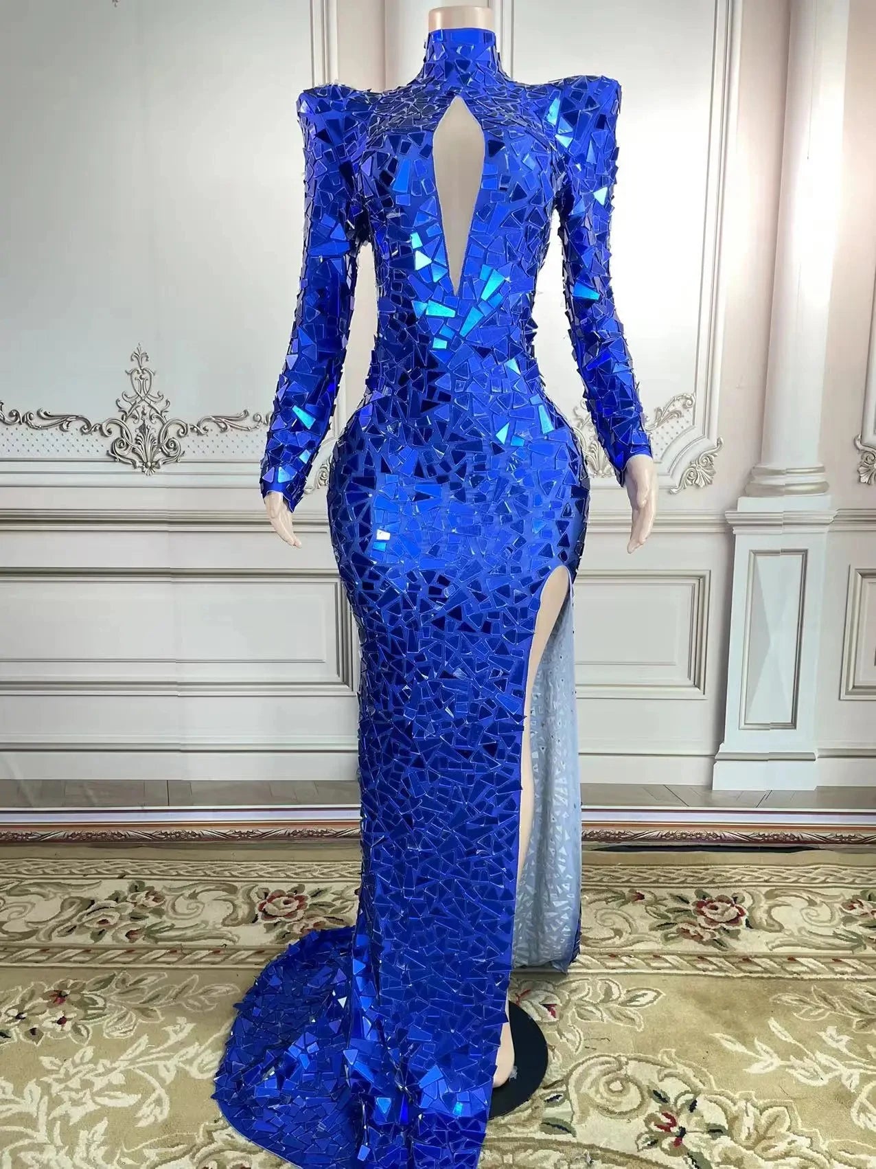 ZD 2025 cross-border European and American women's autumn new dress temperament banquet performance long fishtail slimming