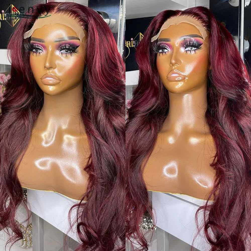 13x6 Ginger Blonde Lace Front Wigs Pre Pluck Body Wave Colored Red 13X4 Hd Lace Frontal Human Hair Wigs Burgundy Lace Front Wigs
