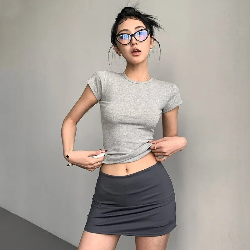 Women Fake Two-Piece Short Skirt Sexy Hip Lifting Yoga Short Skirt High