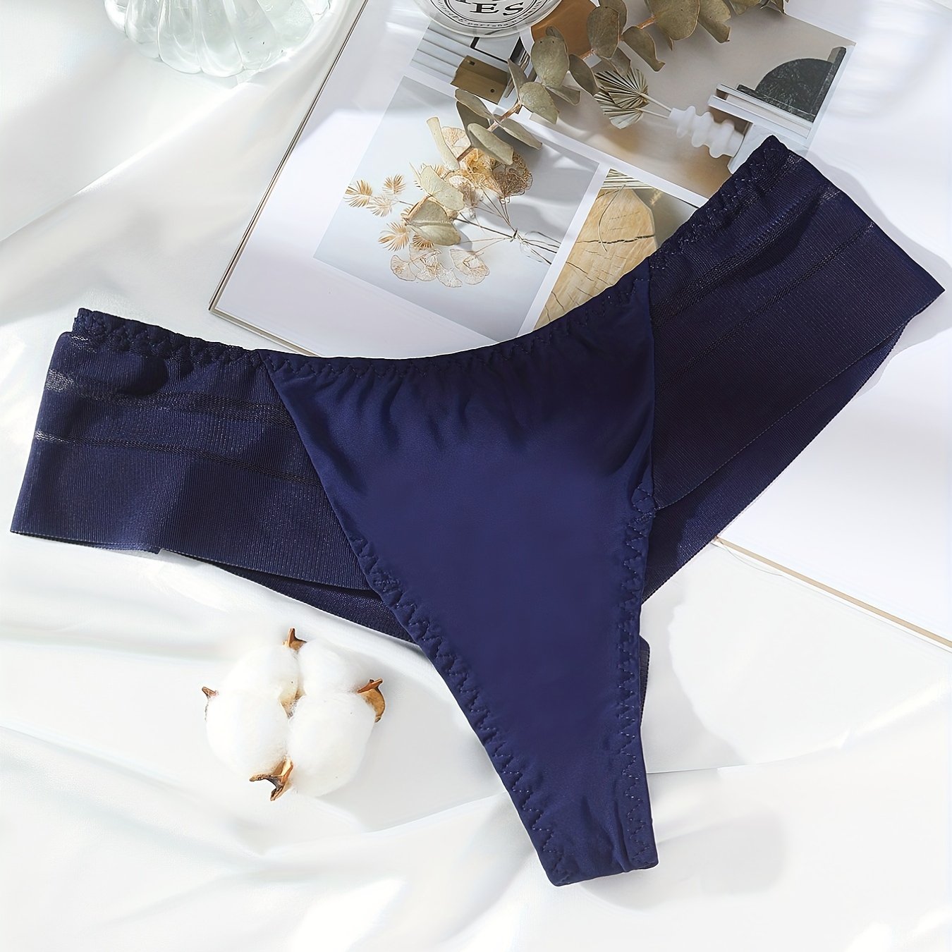 Contrast Mesh Thongs, Sexy Low Waist Semi-sheer Intimates Panties, Women's Lingerie & Underwear - Lena & Miles Exquisite Boutique LLC.