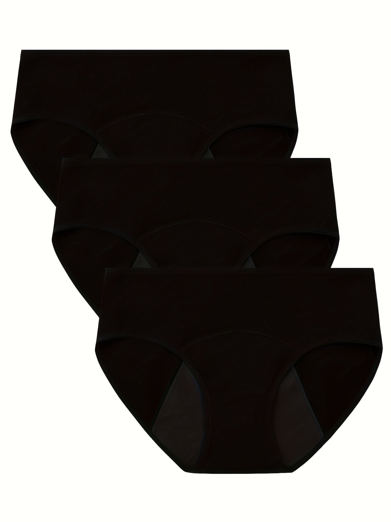 3pcs Simple Period Panties, Comfort Mid-high Waist Physiological Briefs, Breathable Postpartum Panty, Menstruation Panties, Women's Underwear & Lingerie - Lena & Miles Exquisite Boutique LLC.