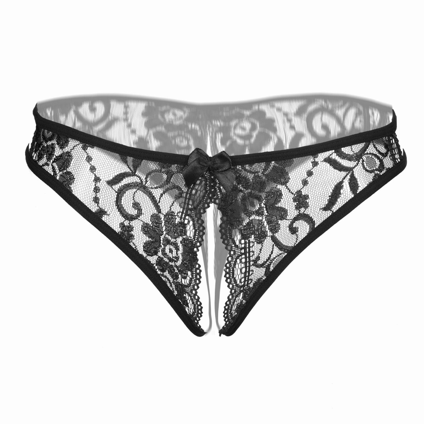 1/6 pcs Exquisite Floral Lace Mesh Thongs - Hollow Out Open Crotch Design, Breathable, Comfortable, Sexy Women's Lingerie & Underwear for Romantic Nights - Soft, Stretchy, and Delicate Fabric