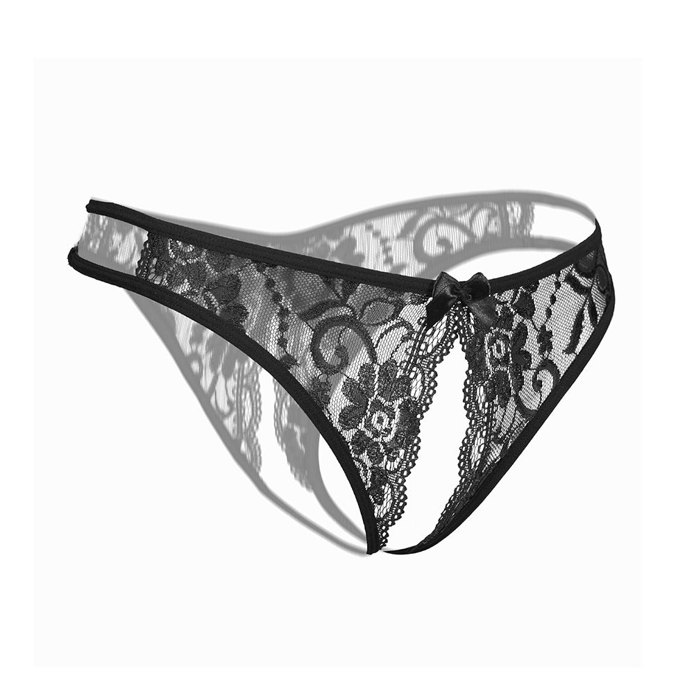 1/6 pcs Exquisite Floral Lace Mesh Thongs - Hollow Out Open Crotch Design, Breathable, Comfortable, Sexy Women's Lingerie & Underwear for Romantic Nights - Soft, Stretchy, and Delicate Fabric