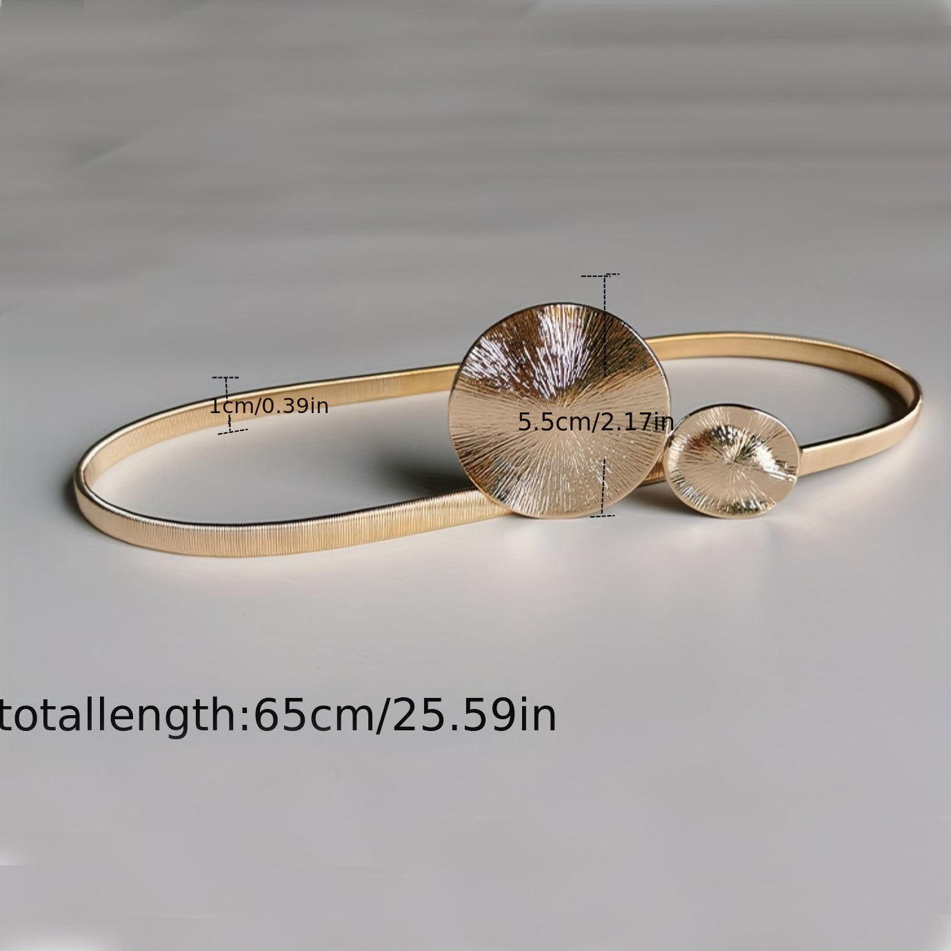 Elegant Golden Double Circle Elastic Belt for Dresses and Coats - Trendy and Stylish Waistband