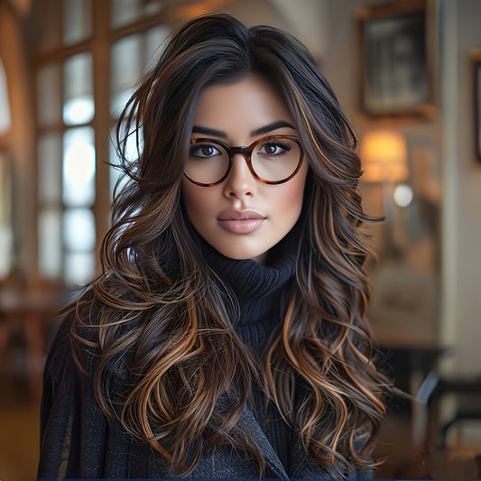 for Women's 150% Density Curly Wave Wig - Long Brown Heat-Resistant Matte Fiber Hair with Button Mesh, Volume & Fullness for Daily Wear, Costumes, Ballet, Theater (High-Temp)