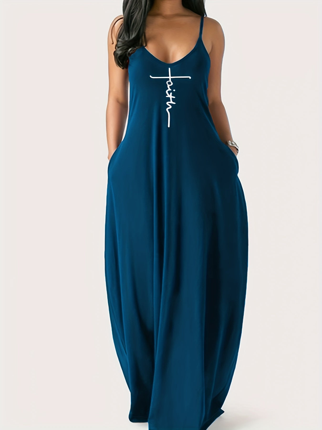 [Spaghetti Strap Solid Dresses] Slim-Fit Long Dresses for Women - Solid Colors and Patterns with Spaghetti Straps