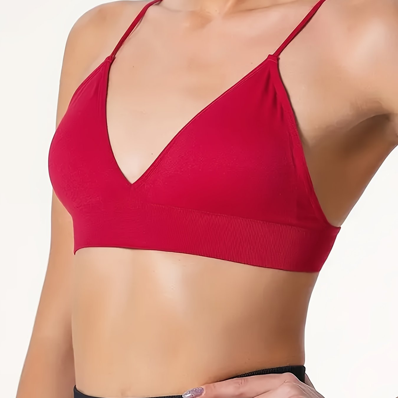 Wireless Triangle Cups Bra, Comfy & Soft Seamless Intimates Bra, Women's Lingerie & Underwear