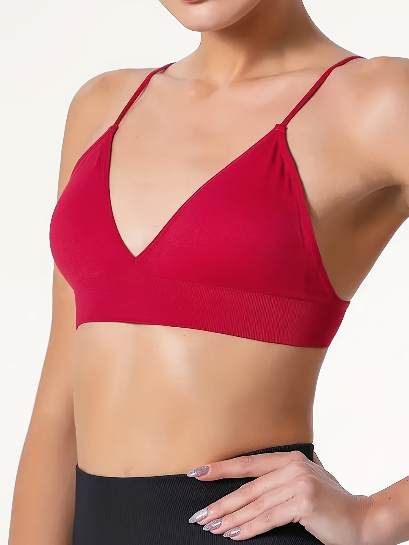 Wireless Triangle Cups Bra, Comfy & Soft Seamless Intimates Bra, Women's Lingerie & Underwear