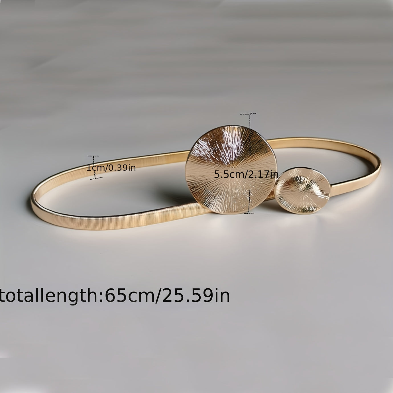 Elegant Golden Double Circle Elastic Belt for Dresses and Coats - Trendy and Stylish Waistband