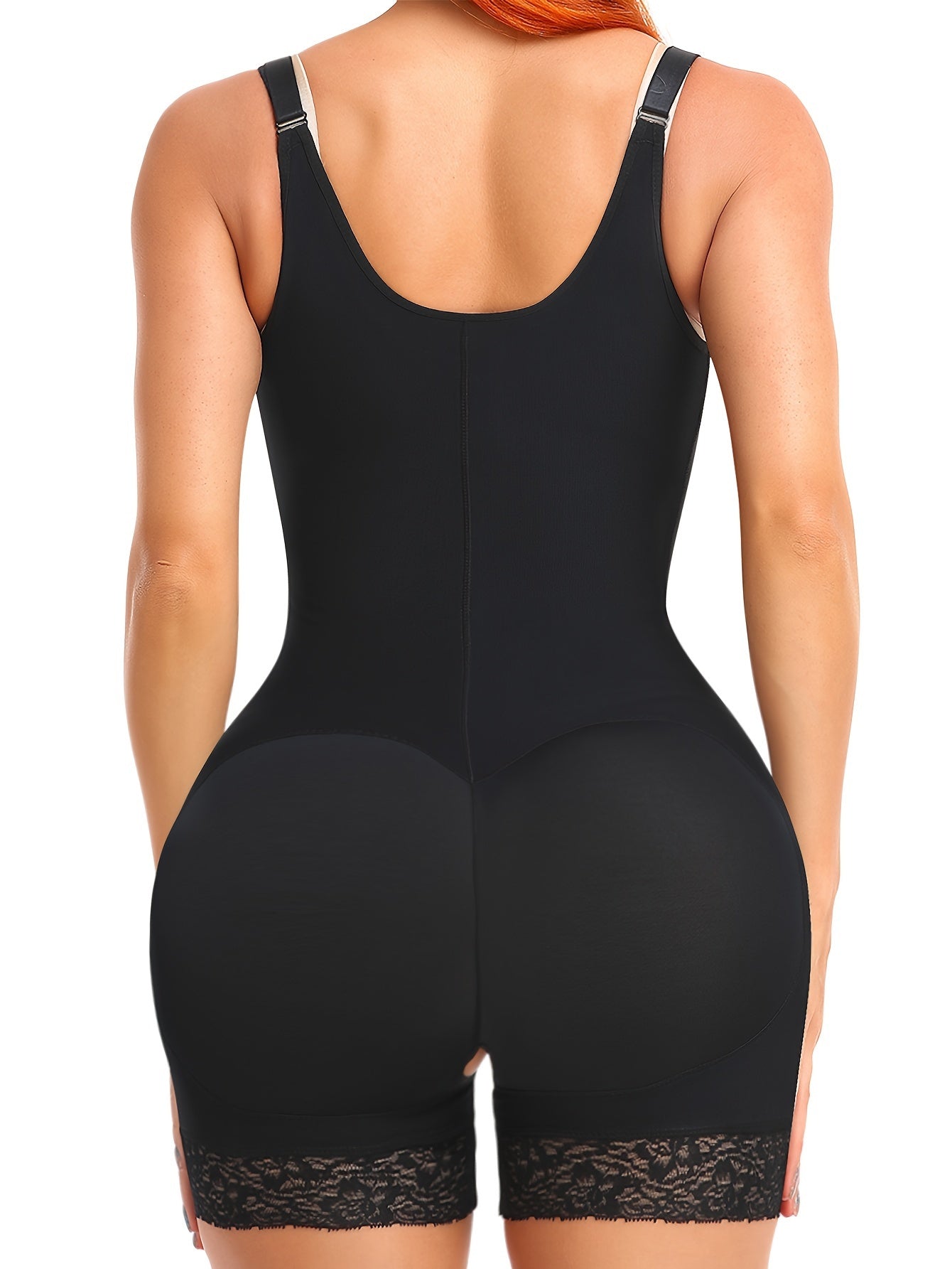 Women's High-Waist Full Body Shaper With Zipper, Open Crotch, Adjustable Straps, Mid-Level Compression, Butt Lifter, Thigh Slimmer Bodysuits - Lena & Miles Exquisite Boutique LLC.