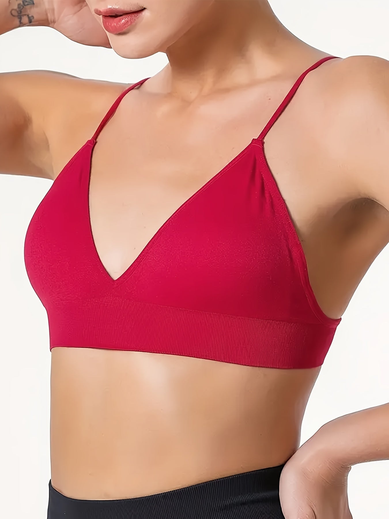 Wireless Triangle Cups Bra, Comfy & Soft Seamless Intimates Bra, Women's Lingerie & Underwear