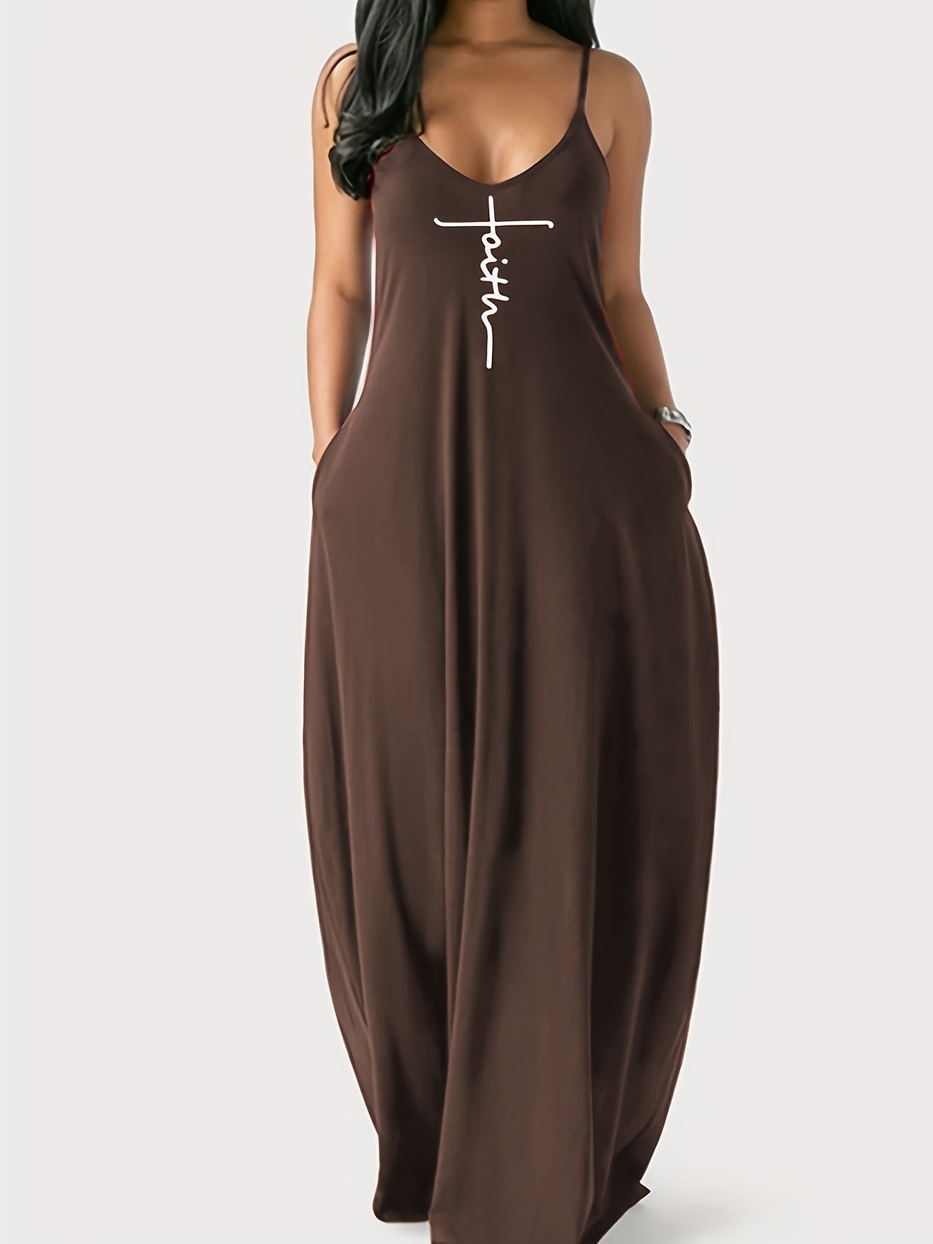 [Spaghetti Strap Solid Dresses] Slim-Fit Long Dresses for Women - Solid Colors and Patterns with Spaghetti Straps