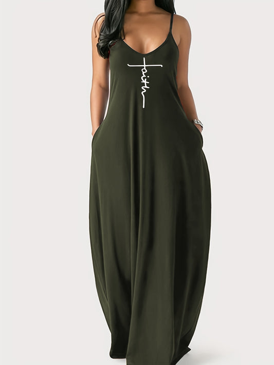 [Spaghetti Strap Solid Dresses] Slim-Fit Long Dresses for Women - Solid Colors and Patterns with Spaghetti Straps