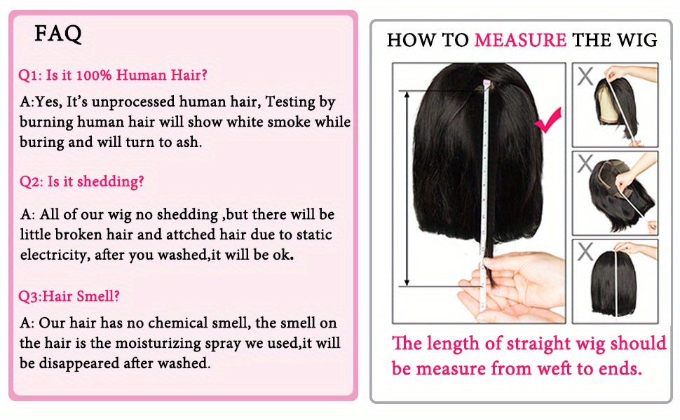 180% 4x4 Human Hair Wig Straight Bob Wig Human Hair Lace Front Wigs 180 Density 4x4 HD Transparent Lace Closure Bob Wig Brazilian Virgin Human Hair Pre Plucked Short Bob Wigs Straight Hair Natural Color - Lena & Miles Exquisite Boutique LLC.