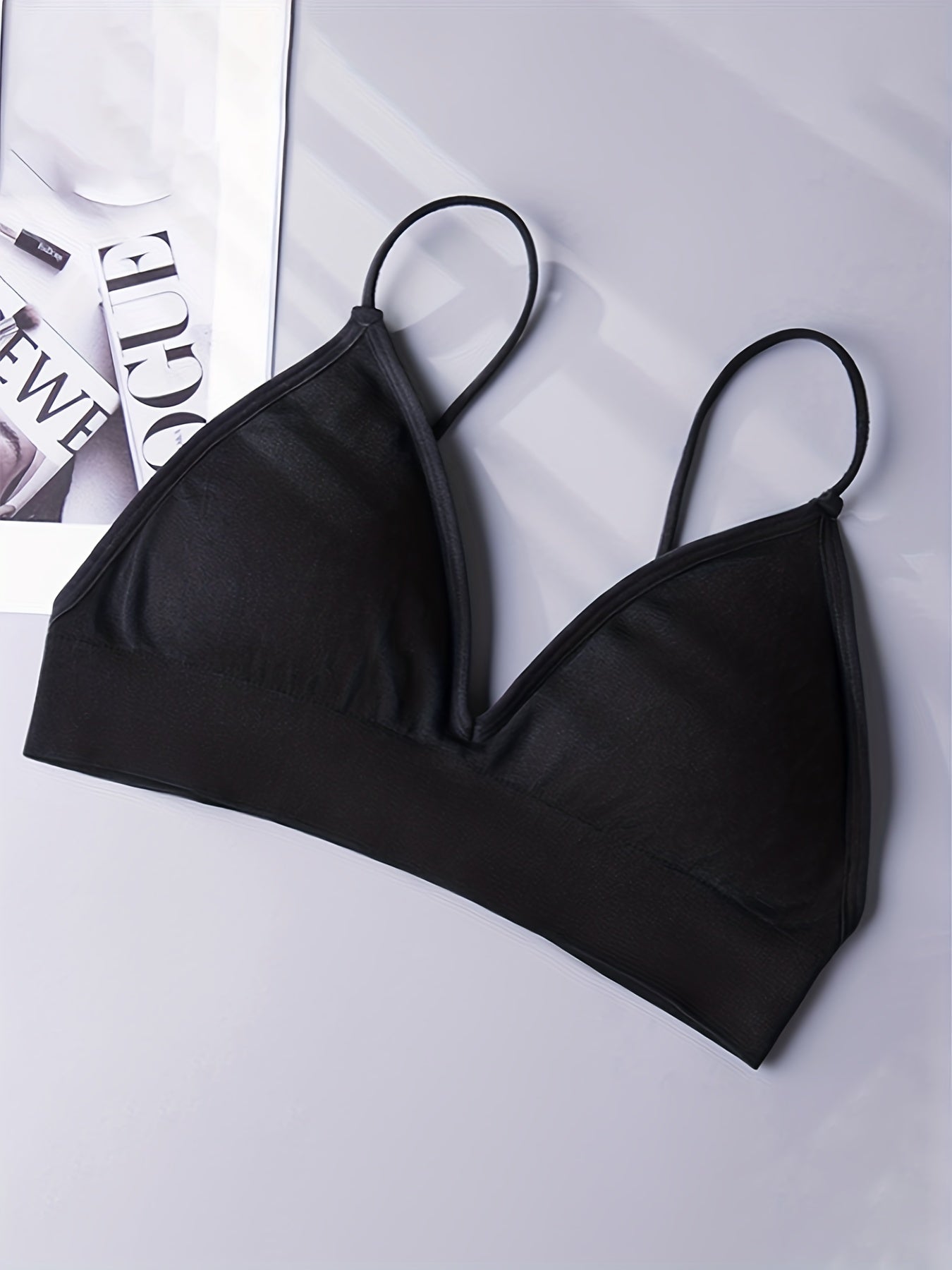 Wireless Triangle Cups Bra, Comfy & Soft Seamless Intimates Bra, Women's Lingerie & Underwear