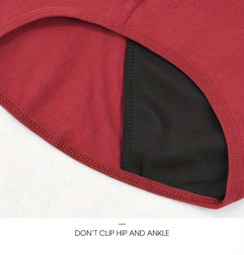 3pcs Simple Period Panties, Comfort Mid-high Waist Physiological Briefs, Breathable Postpartum Panty, Menstruation Panties, Women's Underwear & Lingerie - Lena & Miles Exquisite Boutique LLC.