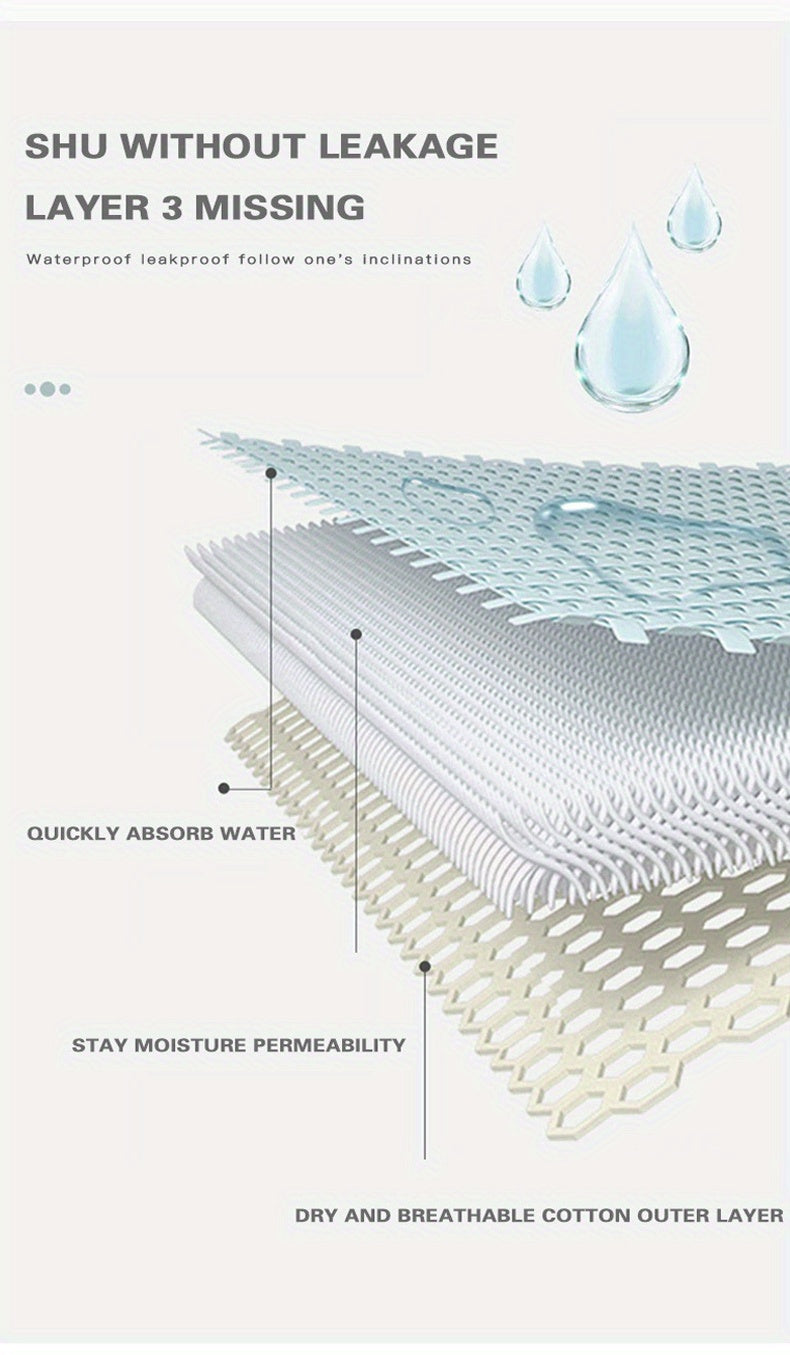 10 Pcs Comfy High Support Mid Rise Period Panties - Breathable Cotton Lingerie with Polyester Lining for Comfortable Wear - Full Coverage, Simple Solid Color Design, Anti-Leak Protection - Lena & Miles Exquisite Boutique LLC.