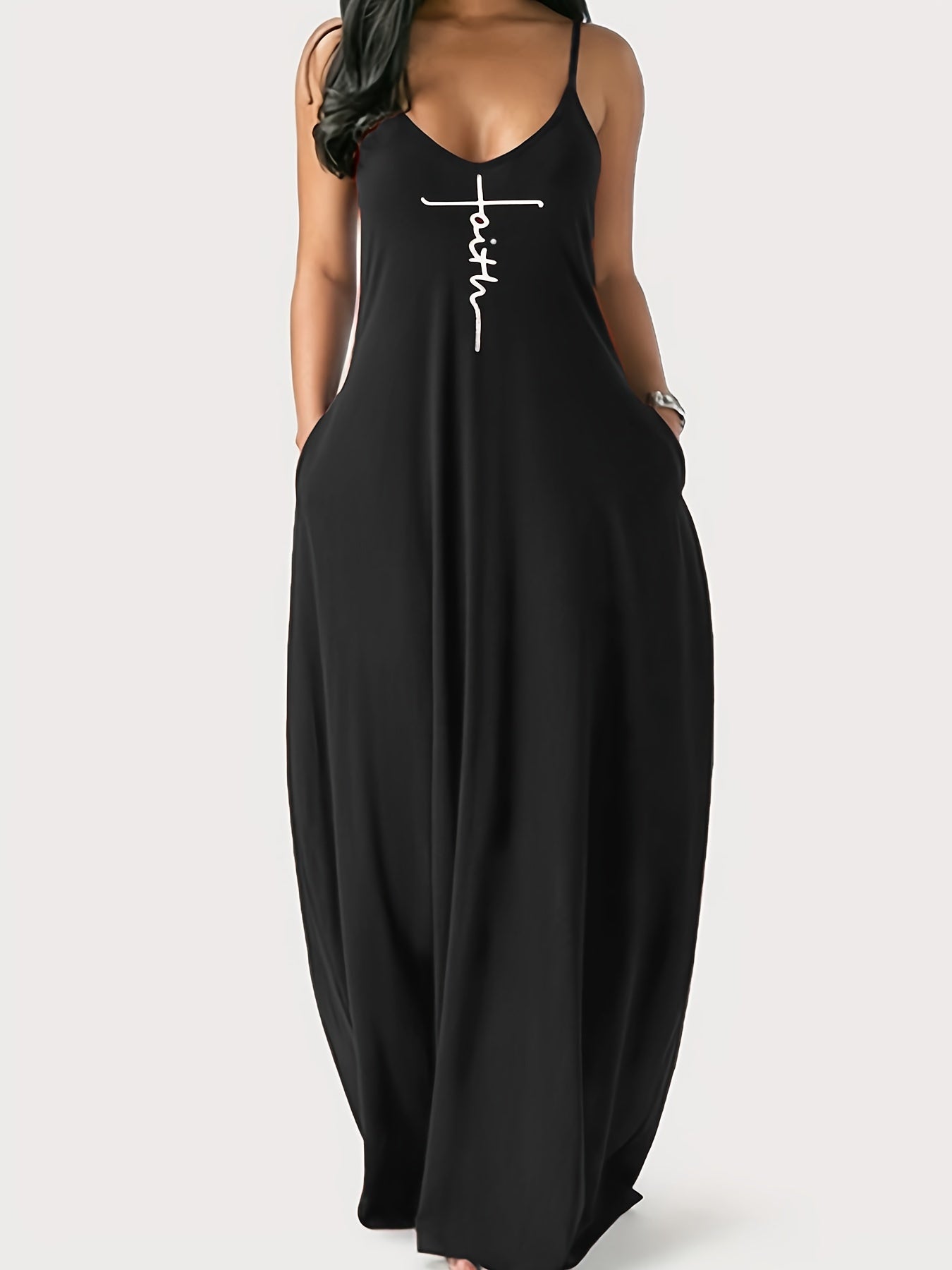 [Spaghetti Strap Solid Dresses] Slim-Fit Long Dresses for Women - Solid Colors and Patterns with Spaghetti Straps