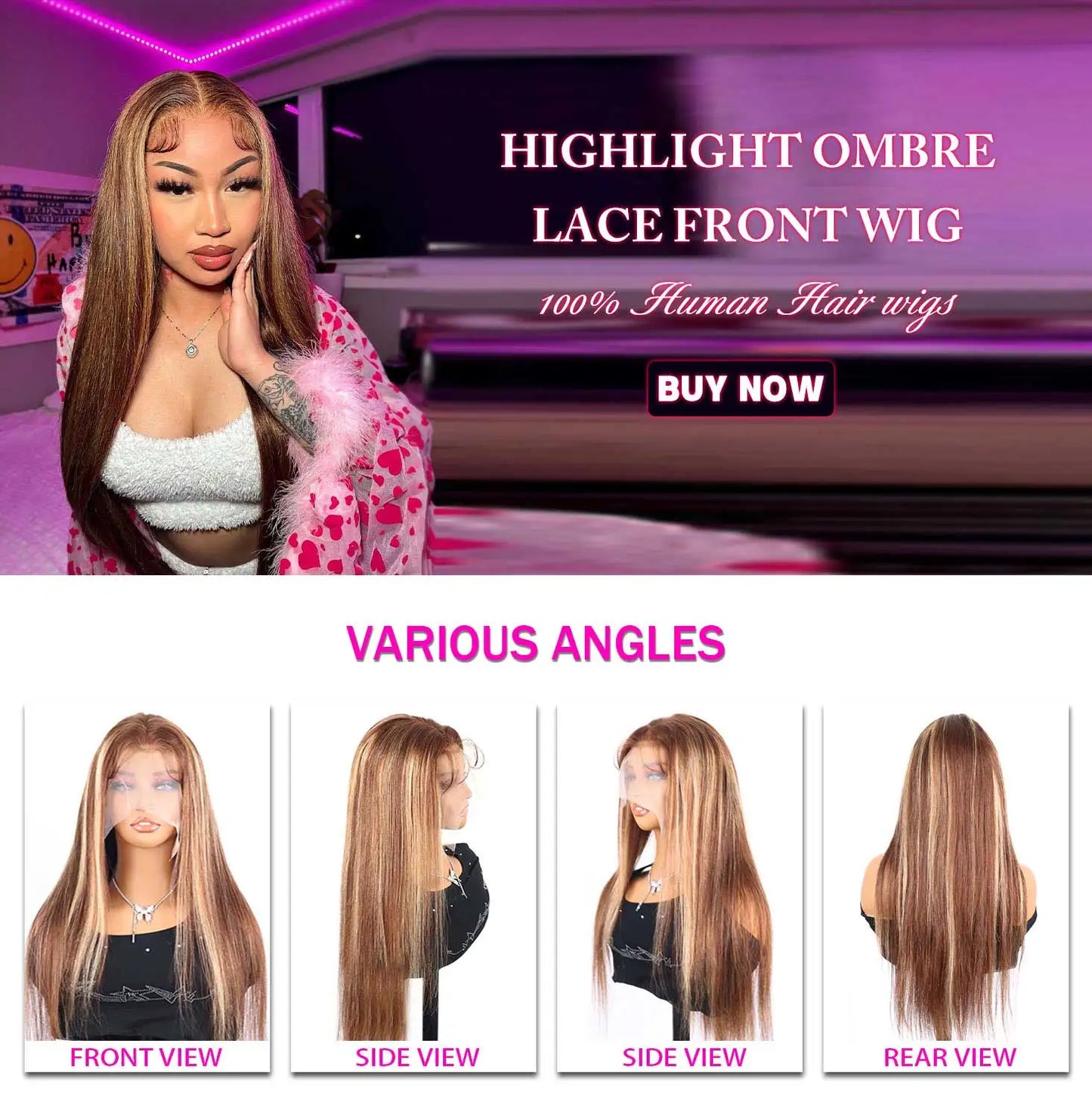 13x6 Hd Highlight Ombre Wig Human Hair 30 Inch 360 Full Lace Wig Brazilian Blonde Colored Lace Frontal Wig Human Hair For Women