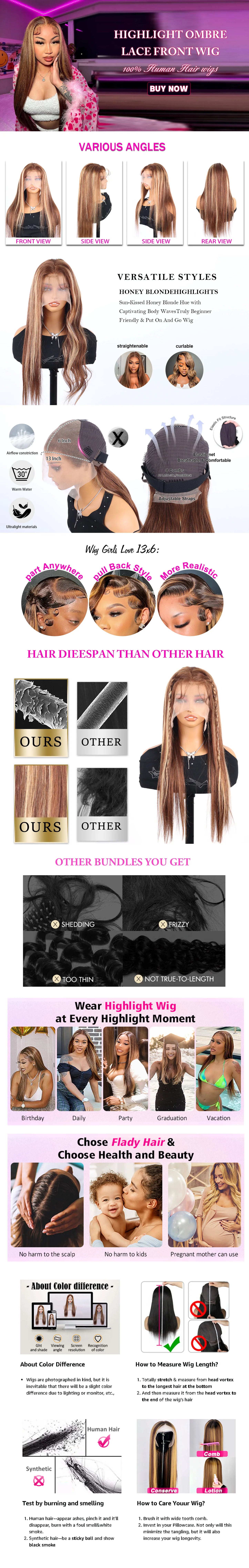 13x6 Hd Highlight Ombre Wig Human Hair 30 Inch 360 Full Lace Wig Brazilian Blonde Colored Lace Frontal Wig Human Hair For Women