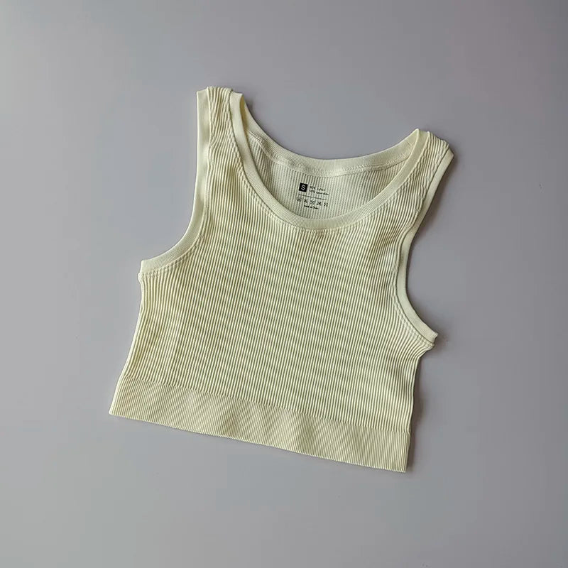 Yoga Vest Women Sports Vest Gym Crop Fitness Running Short Vest