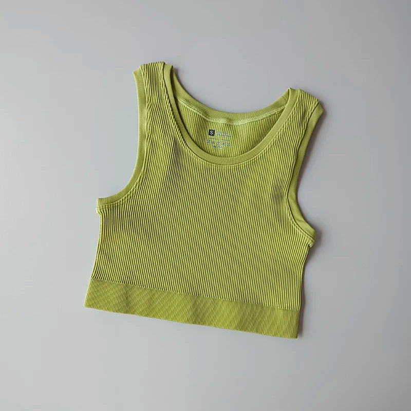 Yoga Vest Women Sports Vest Gym Crop Fitness Running Short Vest