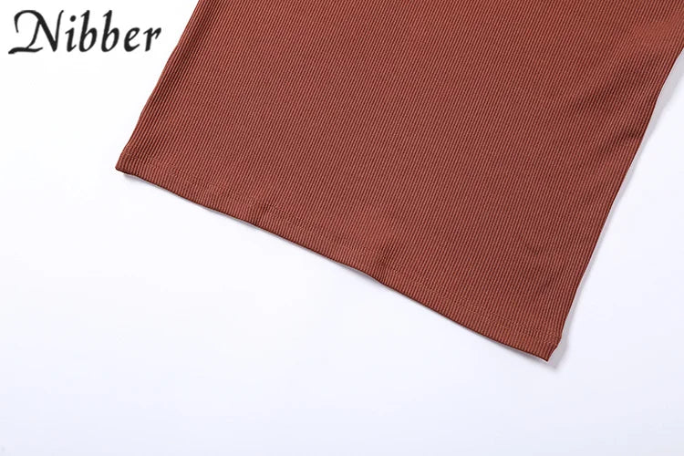 Nibber Women's Knitted Dress Halter Neck Sexy Sleeveless Dress