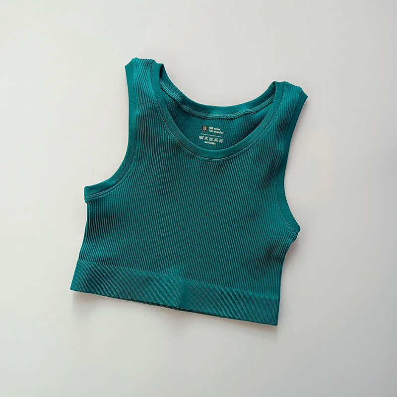 Yoga Vest Women Sports Vest Gym Crop Fitness Running Short Vest