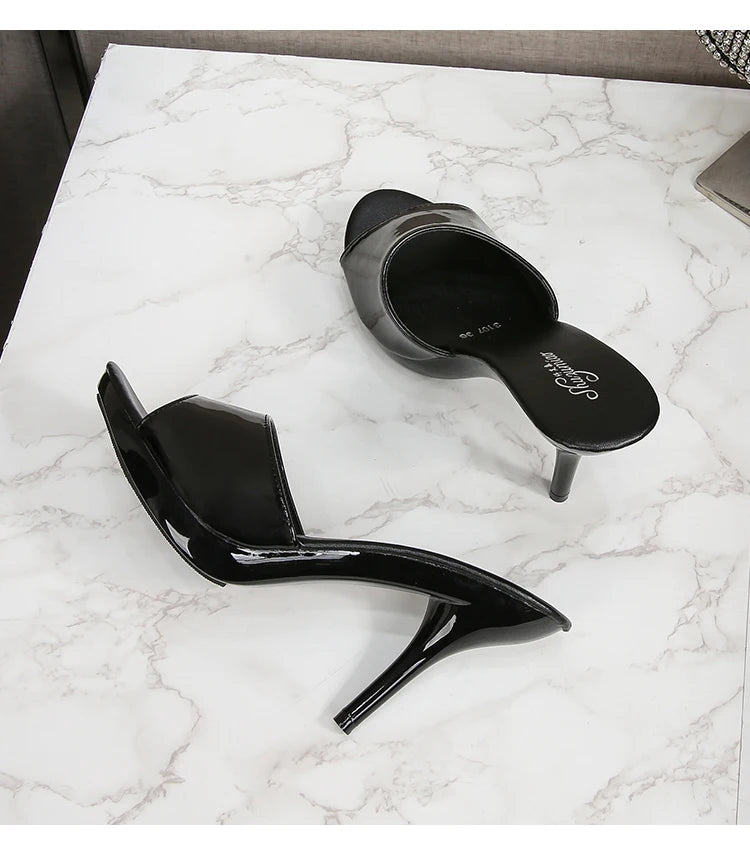 Summer Slipper Fine Heel 9cm 13cm Slipper Waterproof Slides Sandal Platform Bottom