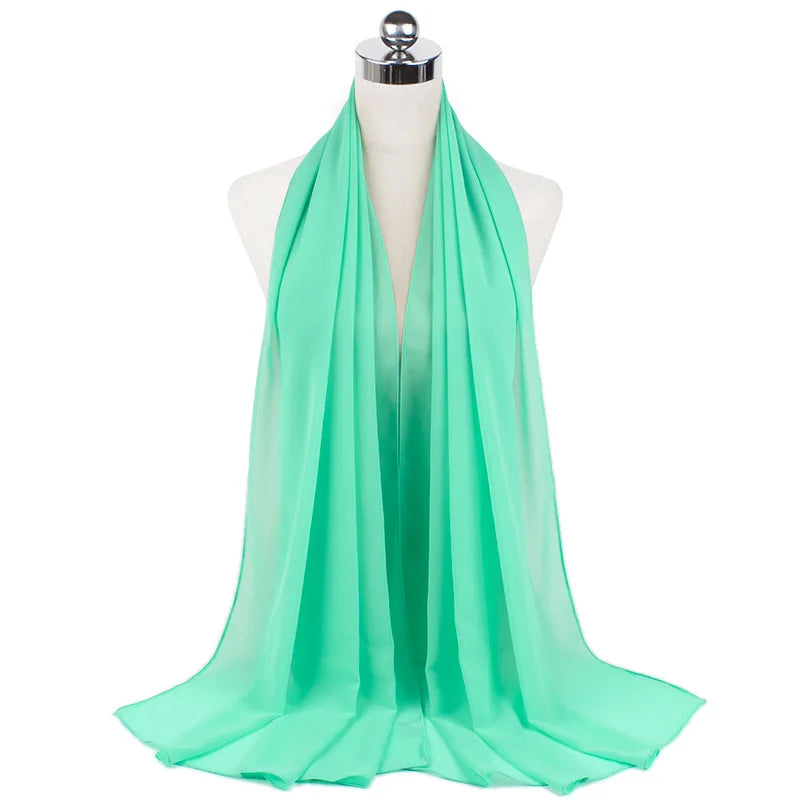 Muslim Chiffon Hijab Scarf Women Long Solid Color Head Wrap For Women Hijabs Scarves Ladies Muslim Veil Jersey Hijabs