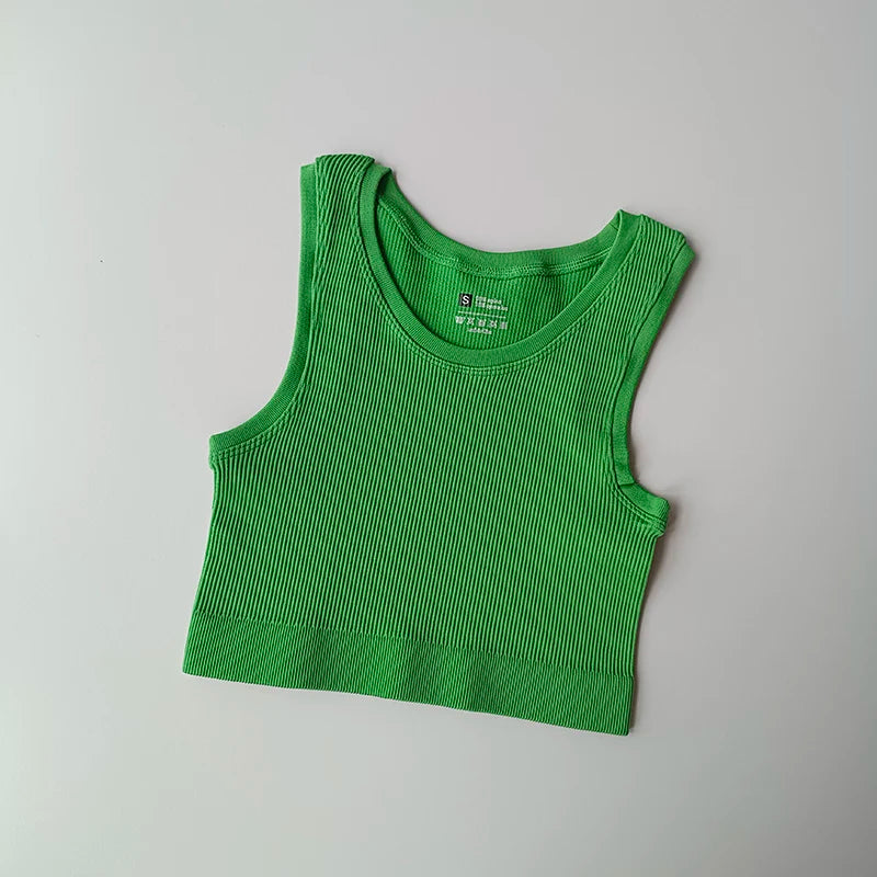 Yoga Vest Women Sports Vest Gym Crop Fitness Running Short Vest