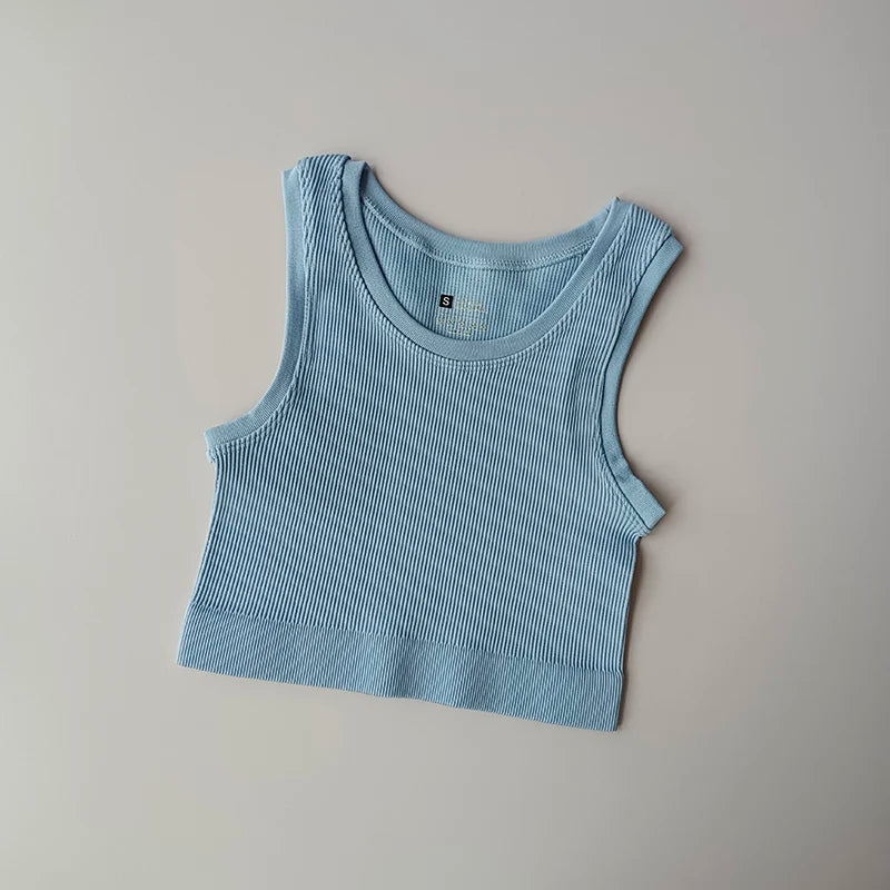 Yoga Vest Women Sports Vest Gym Crop Fitness Running Short Vest