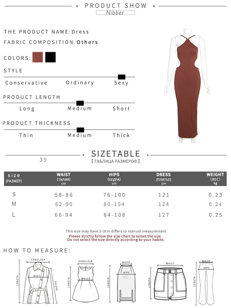 Nibber Women's Knitted Dress Halter Neck Sexy Sleeveless Dress