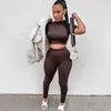 Tracksuit Set Crop Top Fitness Leggings Matching Sets Sweat Suits 2 Two Piece