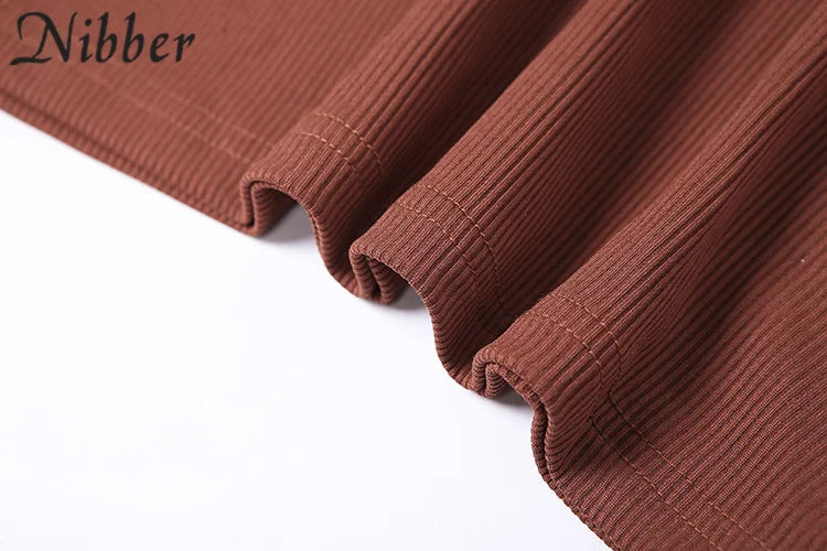 Nibber Women's Knitted Dress Halter Neck Sexy Sleeveless Dress