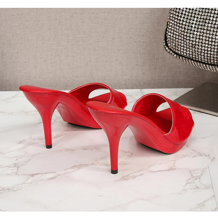 Summer Slipper Fine Heel 9cm 13cm Slipper Waterproof Slides Sandal Platform Bottom