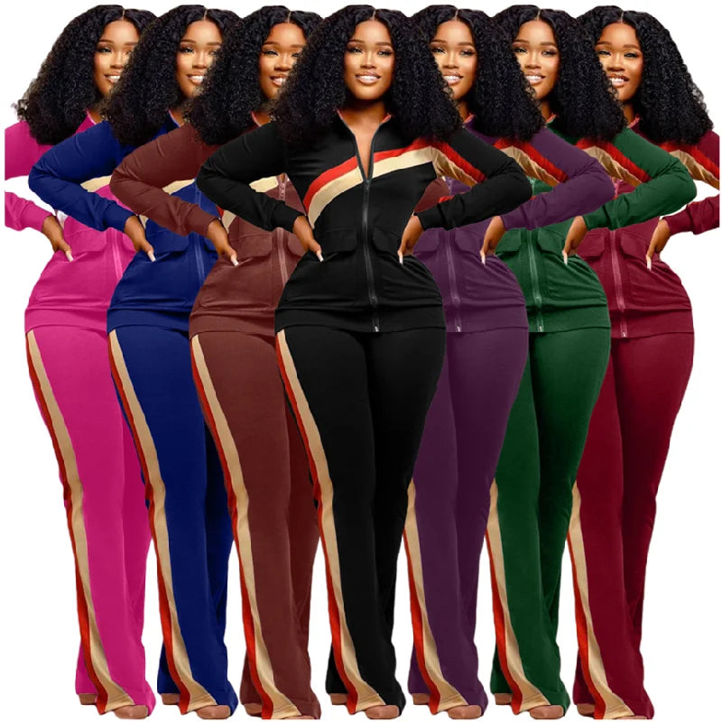 YQY77495 Best Selling Fall Tracksuits for Women Sports Pants and Sweater Two Piece Outfits for Women Jogger Set With Pockets