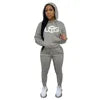 D88140 Custom Tracksuits for Women Embroidered Plush Winter Sweater Hooded Two Piece Set Women Clothing Ladies Jogging Suits