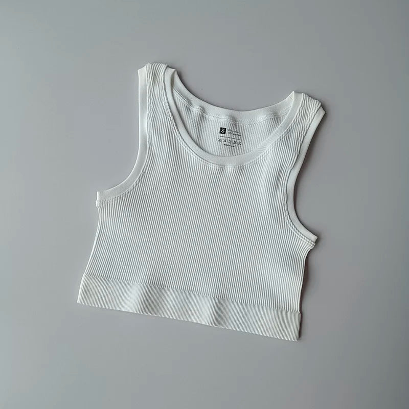 Yoga Vest Women Sports Vest Gym Crop Fitness Running Short Vest