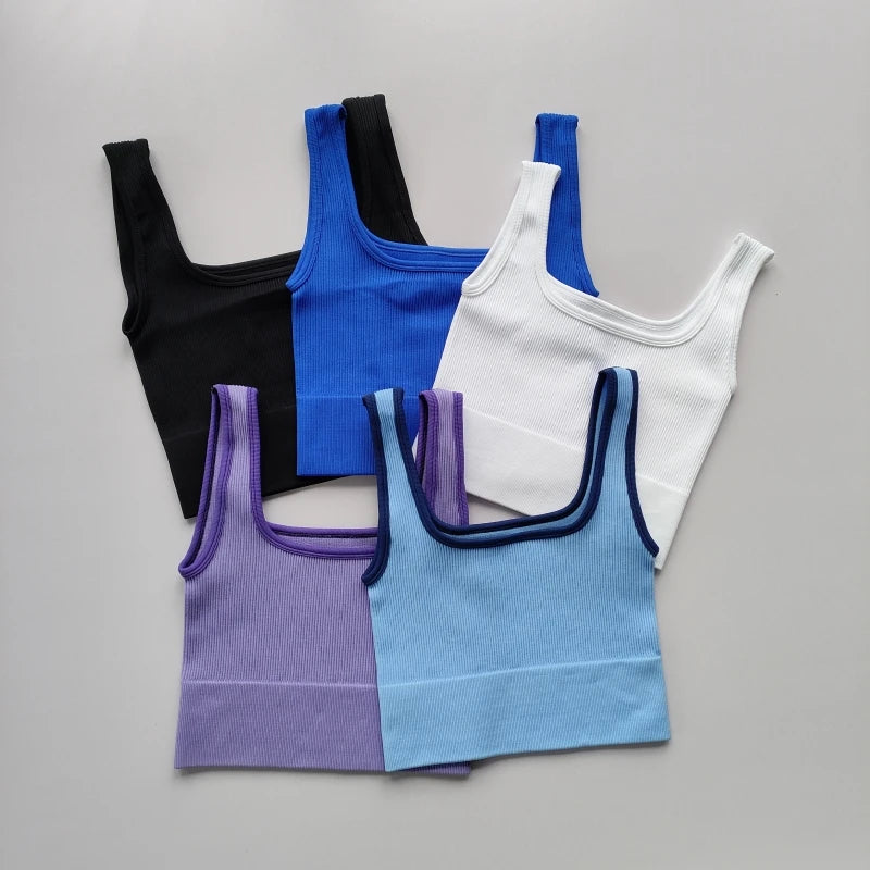 Yoga Vest Women Sports Vest Gym Crop Fitness Running Short Vest