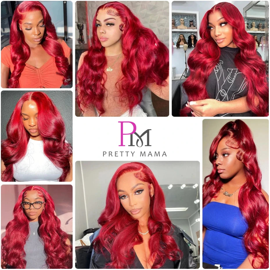 13x6 Red Wigs Lace Front Human Hair Wigs Brazilian Body Wave 613 Blonde Lace Frontal Wig 30 32 34 Inch Lace Front Wig Human Hair