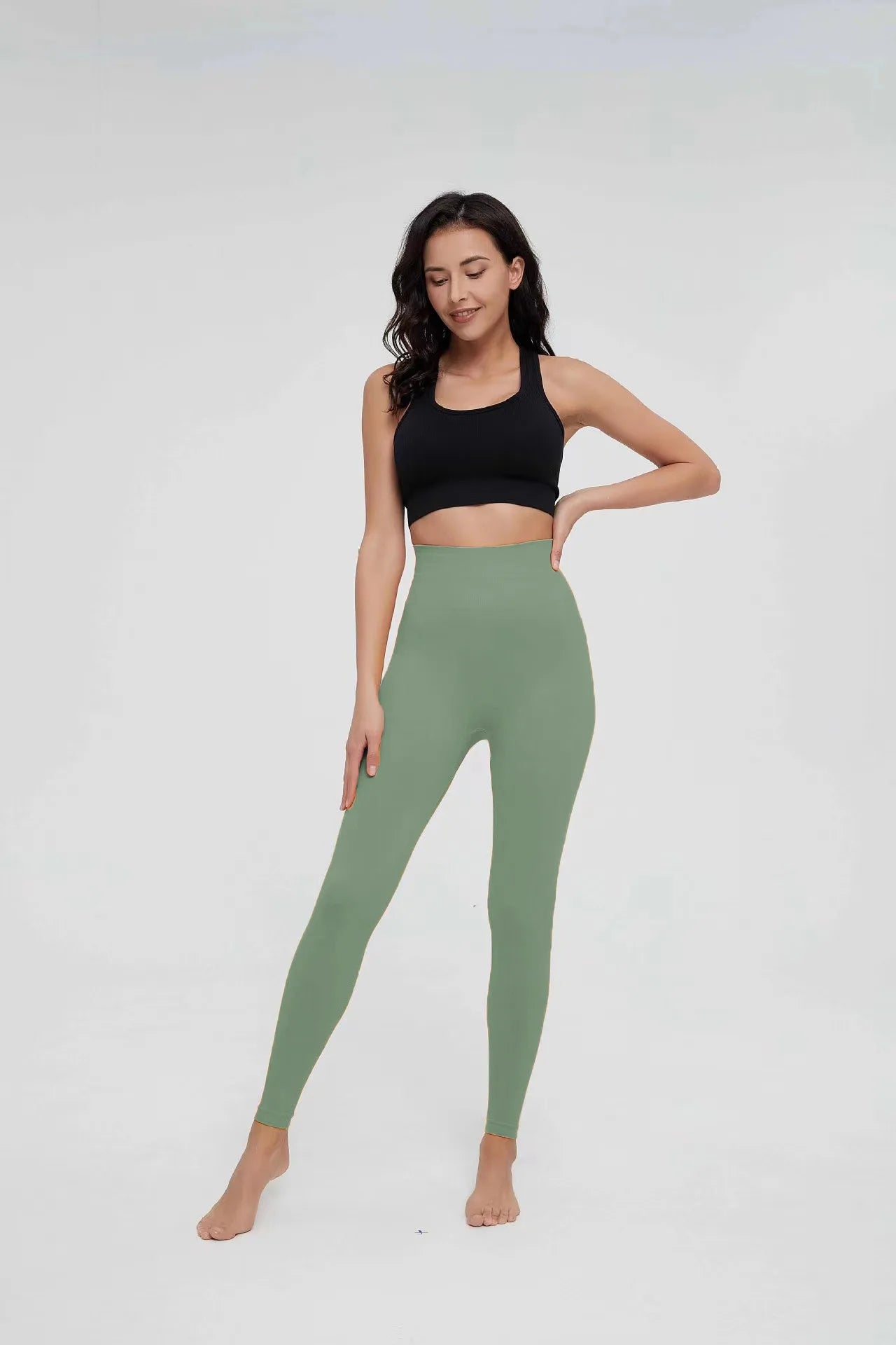 Seamless Knitted Leggings Women High Waist Sports Pants