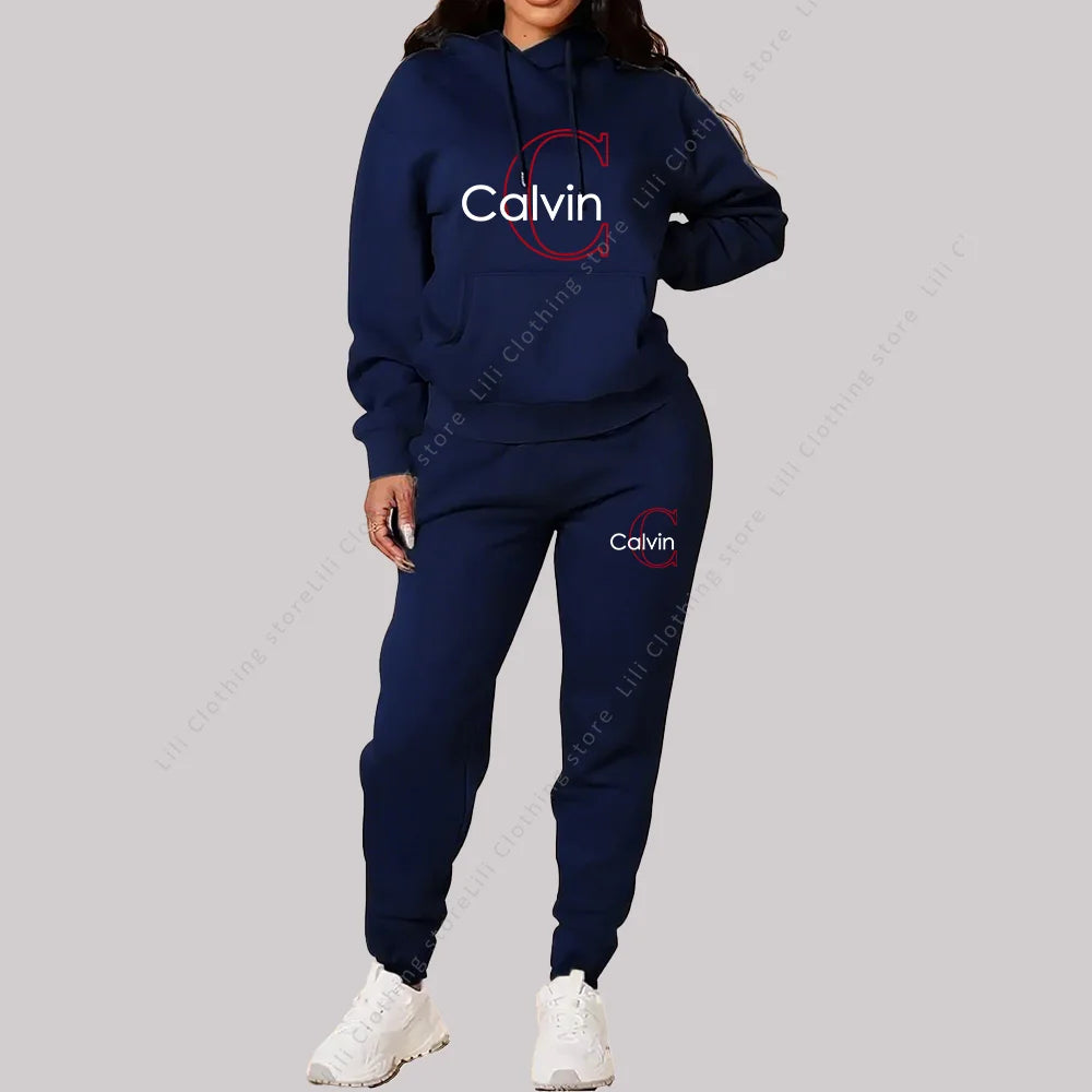 Tracksuit Aesthetic Designer Clothes Trend Sportswear High quality Hoodies Sweatpants 2 piece Outfits Women Sets
