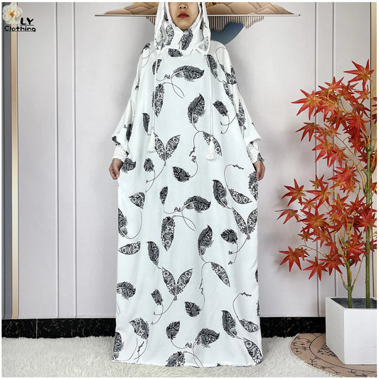 2025Hot Sales New Ramadan Muslim Double Hat Women Abaya Prayer Garment Islam Turkey Arabic Femme Abaya Prayer Kaftan Loose Robes