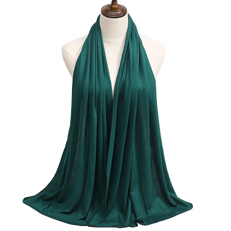 28Color Modal Cotton Jersey Hijab Scarf Ramadan Long Muslim Shawl Plain Solid Soft Turban Wraps For Women Headband