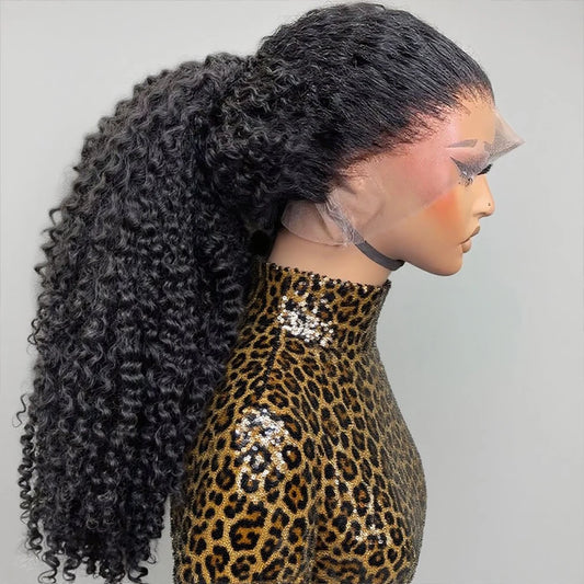 300% Density Curly Wigs HD 360 Full Lace Front Human Hair Wigs Brazilian 40 46 Inch Water Deep Wave Lace Frontal Wigs For Women