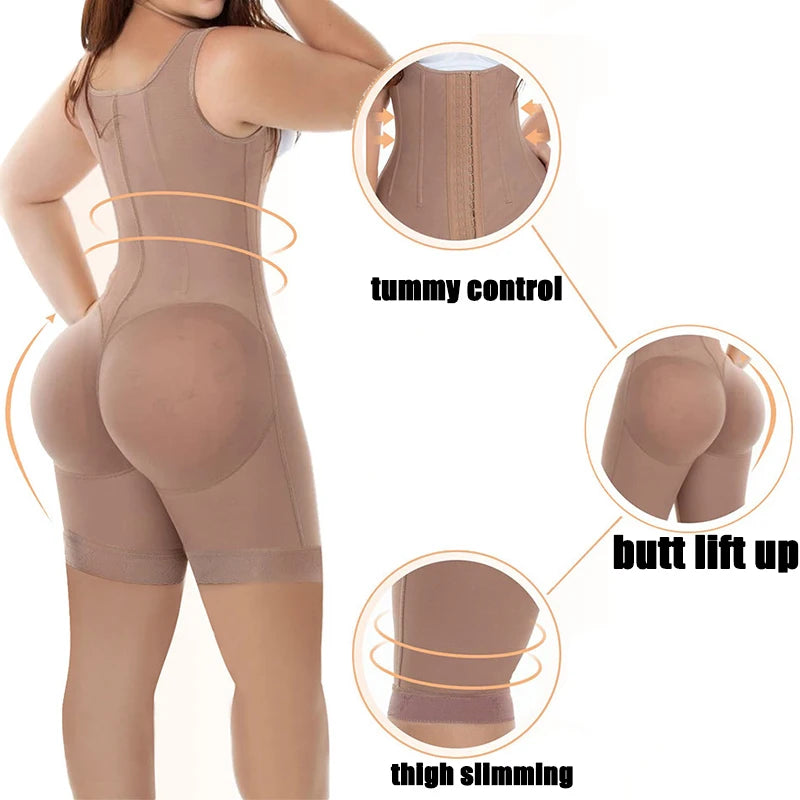 Bodysuits Shapewear Fajas Colombian Girdle Full Body Shaper Sexy Butt Lifter Slimming Sheath Tummy Control Panties Waist Trainer - Lena & Miles Exquisite Boutique LLC.